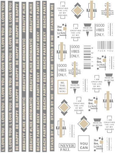 Preview: 3D Metallic Sticker - schwarz - gold